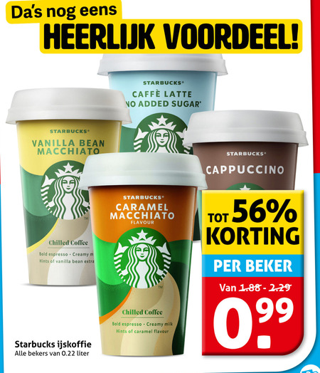 Starbucks   ijskoffie folder aanbieding bij  Hoogvliet - details