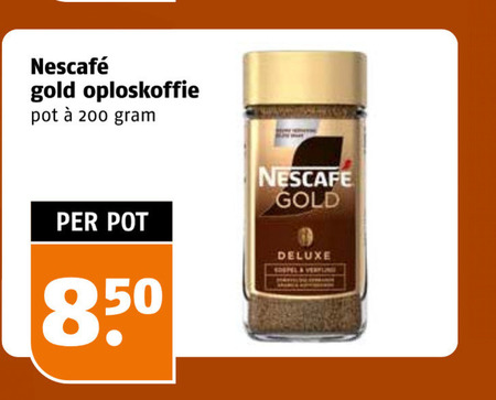 nescafe oploskoffie 200 gold pot folder aanbieding bij Poiesz Nescafe oploskoffie folder aanbieding bij Poiesz - details