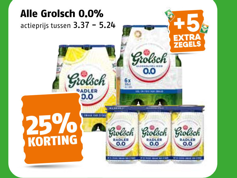 grolsch alcoholvrij bier 25 0.0 actieprijs 5 zegels 6x radler sel hell folder aanbieding bij Poiesz Grolsch alcoholvrij bier folder aanbieding bij Poiesz - details