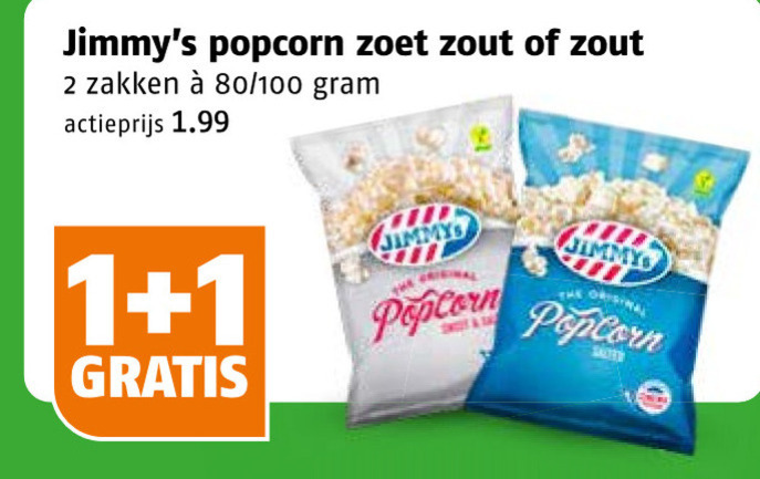 jimmys   popcorn folder aanbieding bij  Poiesz - details