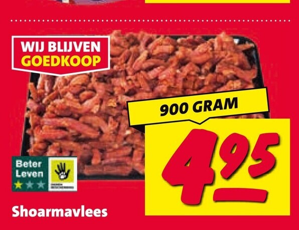 shoarmavlees beter leven folder aanbieding bij Nettorama