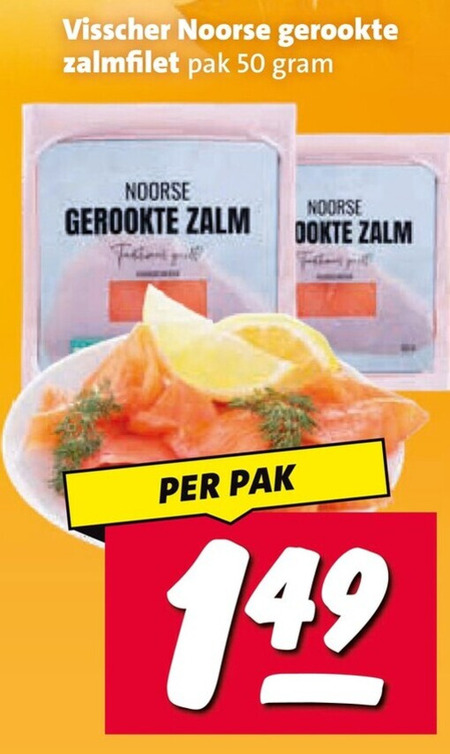 gerookte zalmfilet 50 visscher noorse pak zalm dokter folder aanbieding bij Nettorama