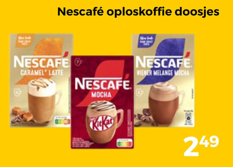 nescafe oploskoffie doosjes caramel latte mocha wiener melange folder aanbieding bij Trekpleister Nescafe oploskoffie folder aanbieding bij Trekpleister - details