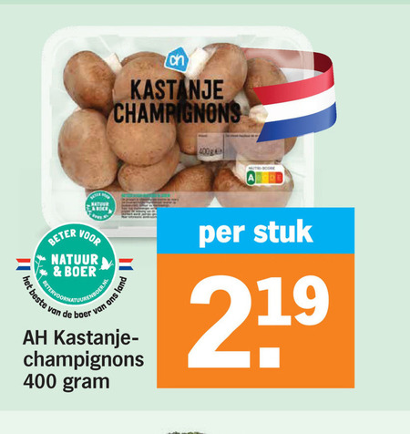 kastanjechampignons 19 400 kastanje champignons nutri score b natuur book beter boer l stuk folder aanbieding bij Albert Heijn