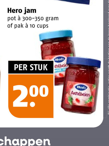 hero jam 10 200 pot pak cups stuk aardbeien folder aanbieding bij Poiesz Hero jam folder aanbieding bij Poiesz - details