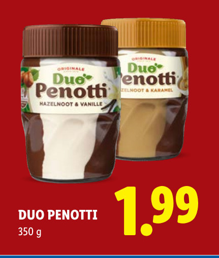 Duo Penotti   hazelnootpasta folder aanbieding bij  Lidl - details