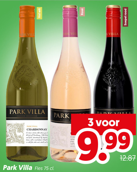 Park Villa   rose, rode wijn folder aanbieding bij  Dekamarkt - details