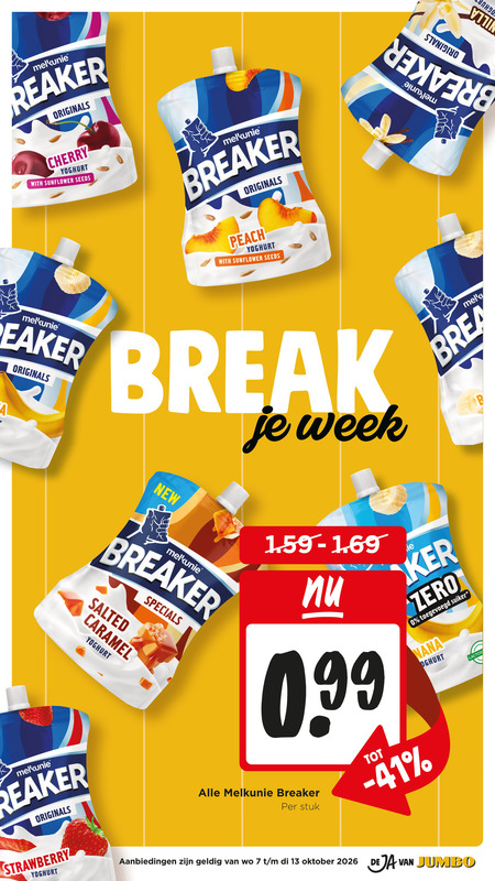 melkunie drinkyoghurt 7 13 originals cherry yoghurt with sunflower breaker peach speaker break week b new salted caramel stuk zero suiker nana strawberry oktober jumbo folder aanbieding bij Jumbo Melkunie drinkyoghurt folder aanbieding bij Jumbo - details