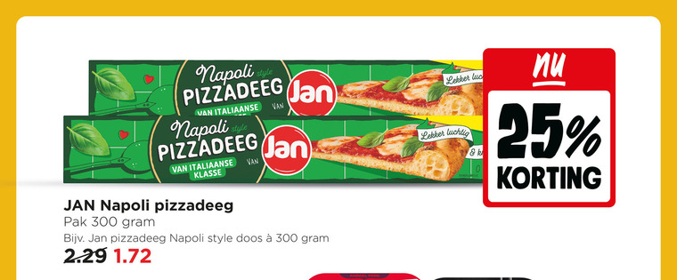 jan pizzadeeg 25 300 napoli style italiaanse klasse pak doos luchtig free folder aanbieding bij Jumbo Jan pizzadeeg folder aanbieding bij Jumbo - details