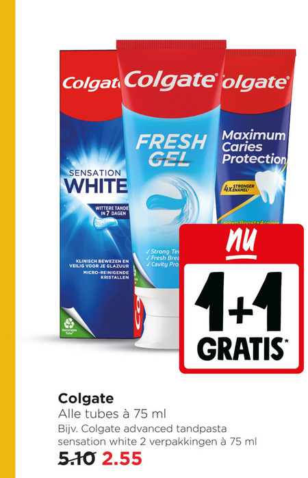 colgate tandpasta 1 2 7 sensation white fresh caries gel protection dagen klinisch bewezen veilig glazuur recyclable tube micro kristallen strong pro tubes ml calcium roost arginine advanced folder aanbieding bij Jumbo Colgate tandpasta folder aanbieding bij Jumbo - details
