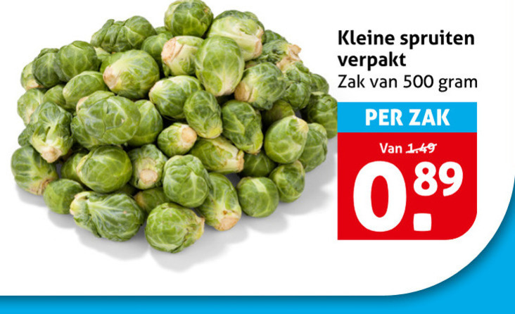 spruitjes 500 kleine spruiten verpakt zak folder aanbieding bij Hoogvliet