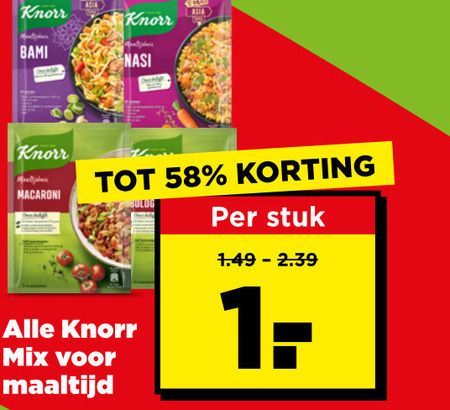 knorr maaltijdmix asia bami nasi macaroni mix maaltijd stuk folder aanbieding bij Plus Knorr maaltijdmix folder aanbieding bij Plus - details