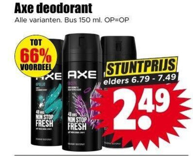 Axe   deodorant folder aanbieding bij  Dirk - details