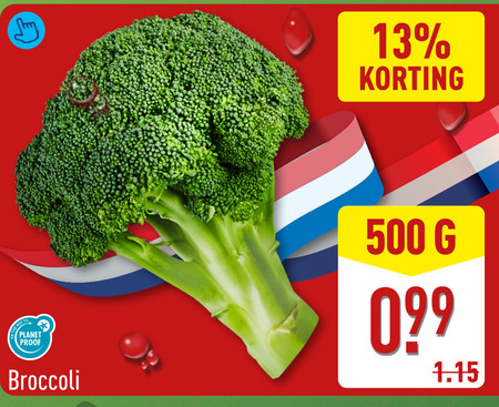 broccoli 13 500 planet proof folder aanbieding bij Aldi