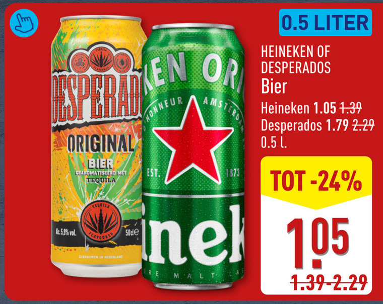 desperados heineken speciaalbieren blikjes bier original gearomatiseerd tequila flavoured nederland honneur liter l nel re malta folder aanbieding bij Aldi Desperados blikje bier, speciaalbier folder aanbieding bij Aldi - details