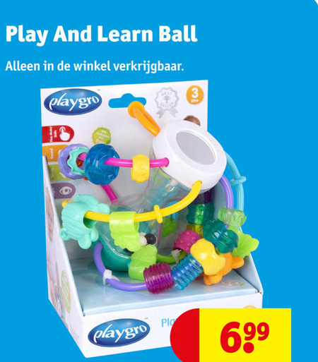 babyballen play and learn ball playgro 69 folder aanbieding bij Kruidvat