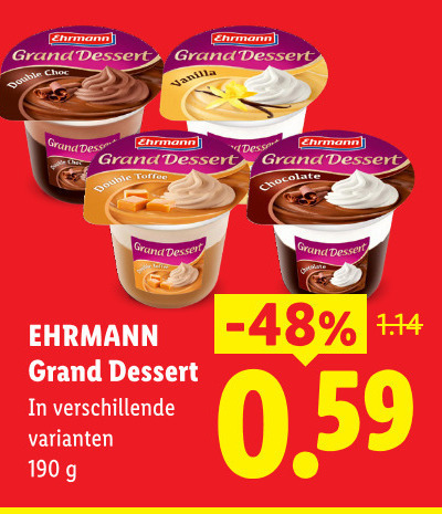Ehrmann   toetje folder aanbieding bij  Lidl - details