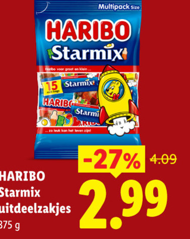 haribo snoep 15 multipack size starmix klein leven uitdeelzakjes folder aanbieding bij Lidl Haribo snoep folder aanbieding bij Lidl - details