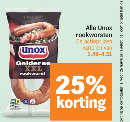 Unox   rookworst folder aanbieding bij  Albert&nbsp;Heijn - details