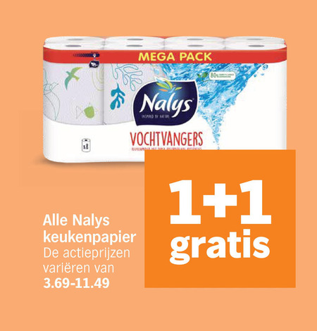 nalys keukenpapier 1 80 mega pack inspired vochtvangers varieeren folder aanbieding bij Albert Heijn Nalys keukenpapier folder aanbieding bij Albert Heijn - details