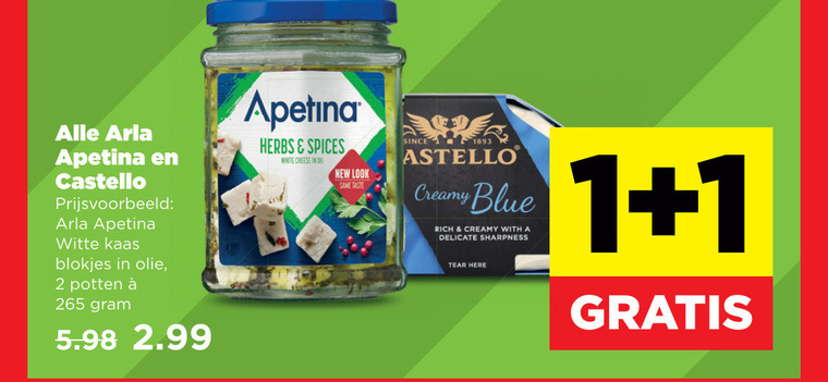 Apetina   blauwe kaas, feta folder aanbieding bij  Plus - details