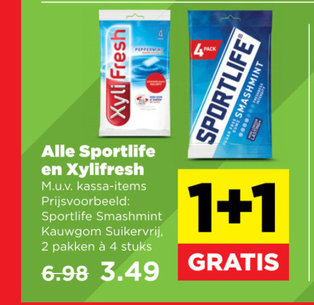 Sportlife   kauwgom folder aanbieding bij  Plus - details