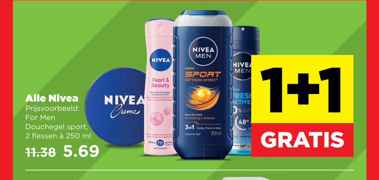 Nivea   deodorant, douchegel folder aanbieding bij  Plus - details