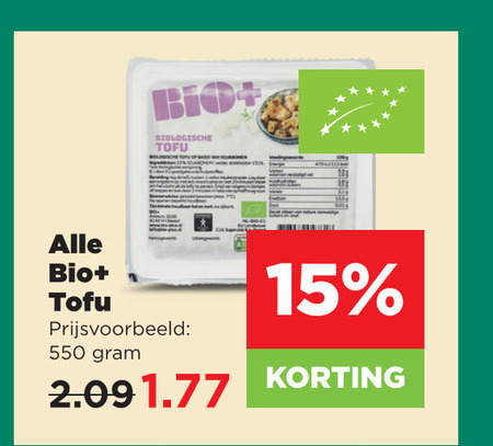 tofu 15 bio biologische basis folder aanbieding bij Plus