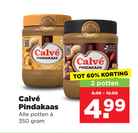 calve pindakaas 2 60 350 stukjes potten folder aanbieding bij Plus Calve pindakaas folder aanbieding bij Plus - details