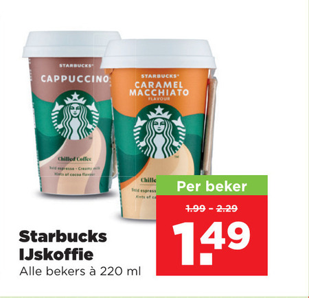 Starbucks   ijskoffie folder aanbieding bij  Plus - details