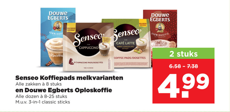 Douwe Egberts   oploskoffie, koffiepad folder aanbieding bij  Plus - details