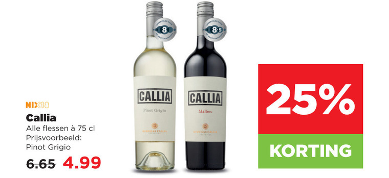 witte wijn rode 8 25 nix18 callia flessen pinot grigio degas malbec folder aanbieding bij Plus