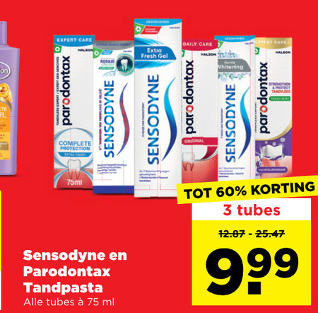 Paradontax   tandpasta folder aanbieding bij  Plus - details