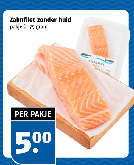 zalmfilet 500 huid pakje folder aanbieding bij Poiesz