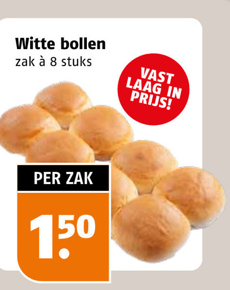 bolletjes 8 150 witte bollen zak stuks vast laag folder aanbieding bij Poiesz