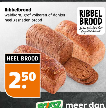 brood 250 ribbelbrood waldkorn grof volkoren donker gesneden ribbel krokant geribbelde korst folder aanbieding bij Poiesz