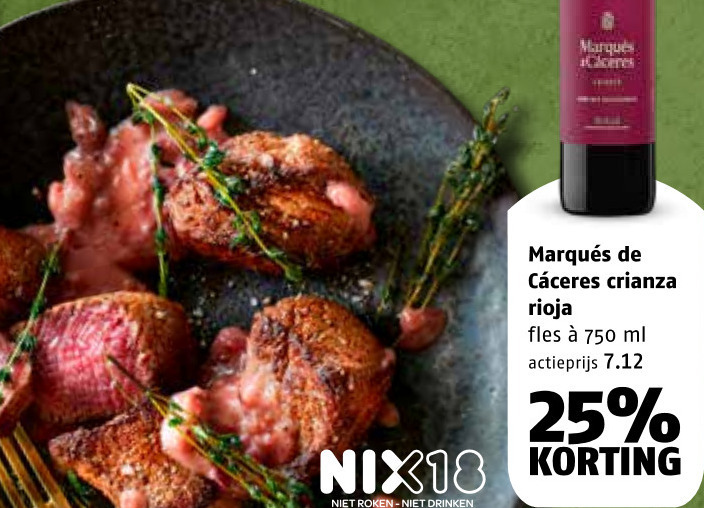 rode wijn 25 750 crianza rioja fles ml actieprijs nix18 roken drinken folder aanbieding bij Poiesz
