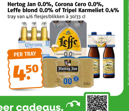 hertog jan karmeliet corona leffe alcoholvrij bier combinatie kassa berekend 0.0 blond tripel tray 4 6 blikken 30 33 blonde cadeaus 00 spa folder aanbieding bij Poiesz Corona alcoholvrij bier folder aanbieding bij Poiesz - details