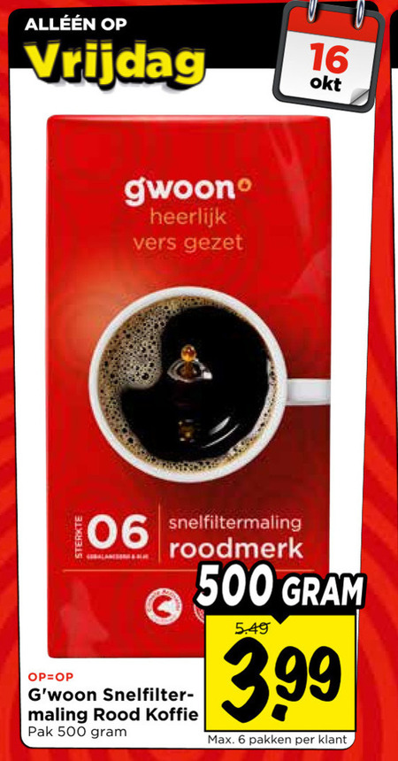 Gwoon   koffie folder aanbieding bij  Vomar - details