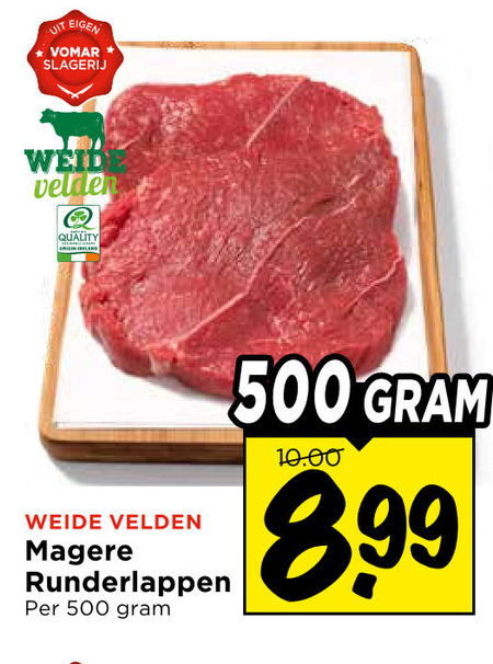 runderlappen 500 slagerij velden quality weide folder aanbieding bij Vomar