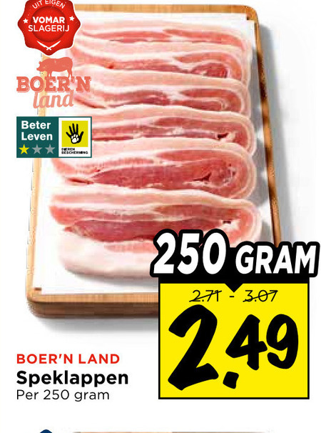 speklapjes 250 slagerij land beter leven speklappen folder aanbieding bij Vomar