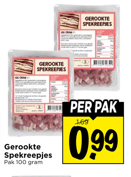 spekreepjes 100 gerookte pak 99 folder aanbieding bij Vomar