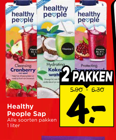 Healthy People   vruchtensap folder aanbieding bij  Vomar - details