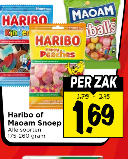 haribo maoam snoep share kinder balls happy soorten zak 1 69 folder aanbieding bij Vomar Maoam snoep folder aanbieding bij Vomar - details