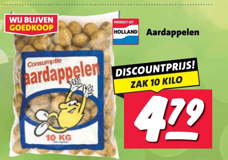aardappelen 10 consumptie holland discountprijs zak kilo folder aanbieding bij Nettorama