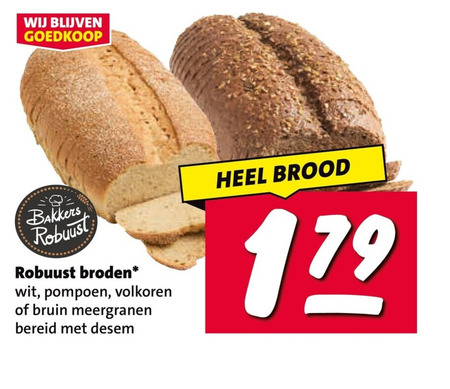 brood bakkers robuust broden wit pompoen volkoren bruin meergranen bereid folder aanbieding bij Nettorama