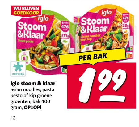Iglo   diepvriesmaaltijd, noodles folder aanbieding bij  Nettorama - details