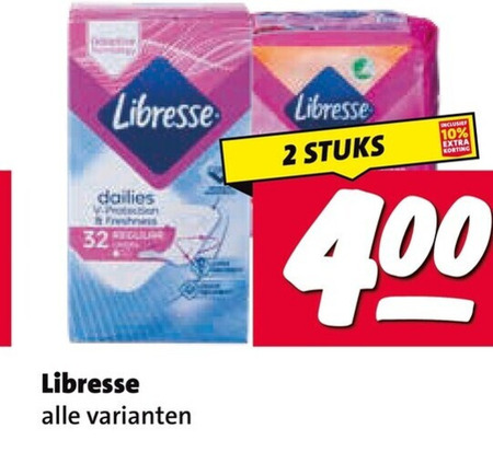 libresse maandverband inlegkruisjes 2 10 32 dailies regular stuks folder aanbieding bij Nettorama Libresse inlegkruisjes, maandverband folder aanbieding bij Nettorama - details