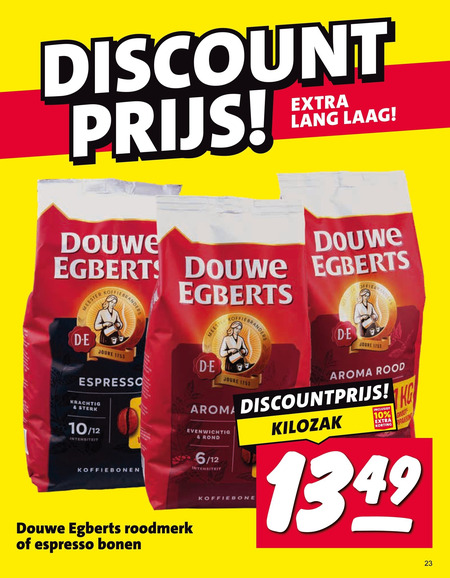 Douwe Egberts   koffiebonen folder aanbieding bij  Nettorama - details