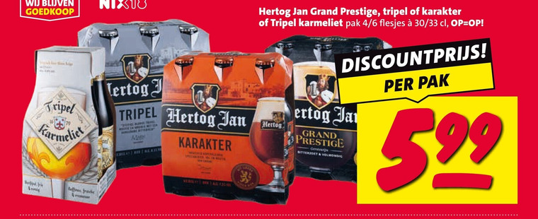 hertog jan karmeliet speciaalbieren nix18 tripel all karakter bier yes martin grand prestige pak 4 6 30 33 discountprijs volmondig folder aanbieding bij Nettorama Karmeliet speciaalbier folder aanbieding bij Nettorama - details